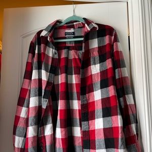Chaps Performance Button Down Long Sleeve Plaid Shirt